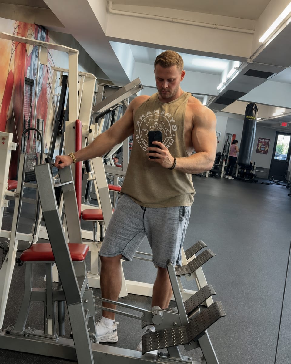 Tim Schulz beim Training im Fitnessstudio